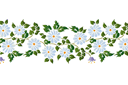 Pochoirs avec jardin et fleurs sauvages - Marguerites de bordure folkloriques