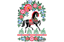 Sjablonen met dieren - Gorodets paard 1
