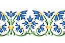 Pochoirs pour bordures avec plantes - Bordure de bouquets de bleuets