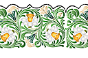 Pochoirs pour bordures avec plantes - Large bordure de jonquilles en feuilles