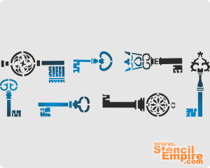 Clés de la serrure - pochoir pour la décoration