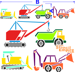 Bouwmachines - sjabloon voor decoratie