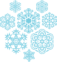 Acht sneeuwvlokken - sjabloon voor decoratie
