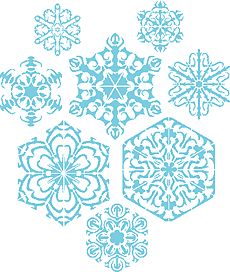 Huit flocons de neige III - pochoir pour la décoration