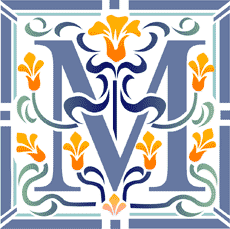 Beginletter M - sjabloon voor decoratie