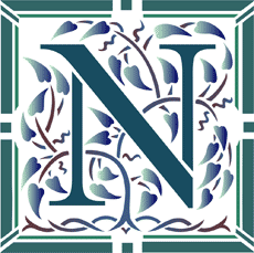 Beginletter N - sjabloon voor decoratie