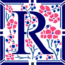 Beginletter R - sjabloon voor decoratie