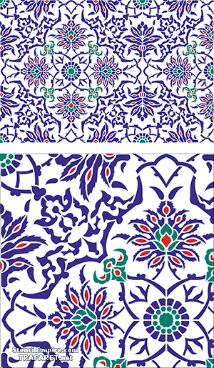 Tuile d'Iznik - pochoir pour la décoration