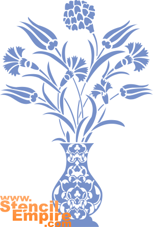 Turkse bloemenvaas - sjabloon voor decoratie