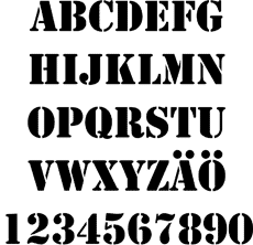 Stensil-lettertype - sjabloon voor decoratie