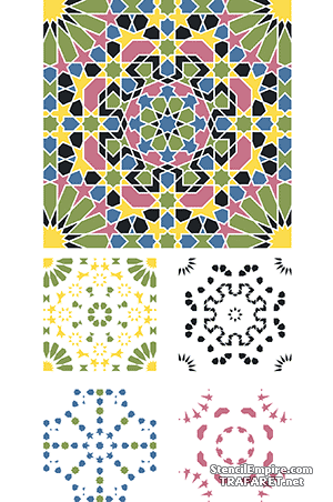 Alhambra 03b (Muursjablonen met herhalende patronen)