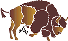 Le bison 1 - pochoir pour la décoration
