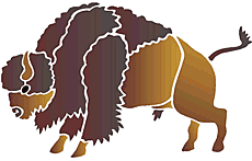 Le bison 2 - pochoir pour la décoration