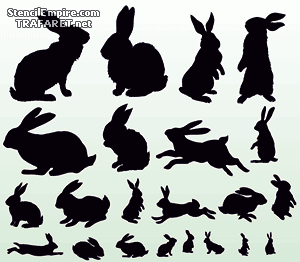 Tweeëntwintig hazen (Sjablonen met dieren)