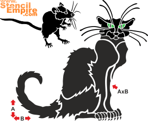 Kat en muis (Sjablonen met dieren)