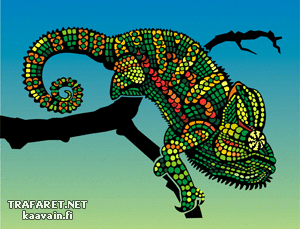 Smaragd kameleon - sjabloon voor decoratie
