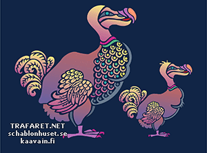 Twee dodo`s (Sjablonen met dieren)