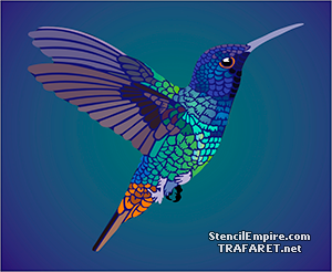 Vliegende kolibrie (Sjablonen met dieren)
