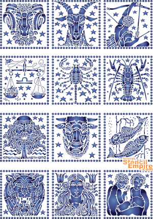 Horoscoop Art Nouveau - sjabloon voor decoratie
