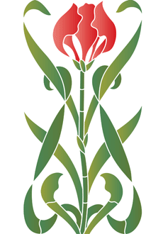 Tulp Art Nouveau - sjabloon voor decoratie