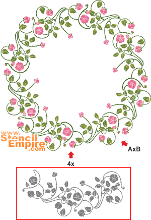 Médaillon de rose musquée - pochoir pour la décoration