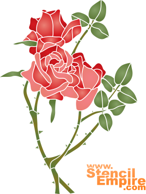Roses épineuses - pochoir pour la décoration