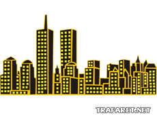 Skyline van Manhattan 1 (Sjablonen met herkenningspunten en gebouwen)