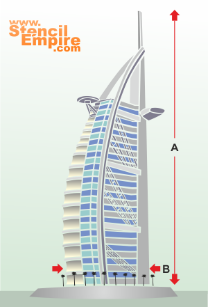 Burj Al Arab (Sjablonen met herkenningspunten en gebouwen)