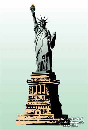 Statue de la liberté sur un piédestal - pochoir pour la décoration