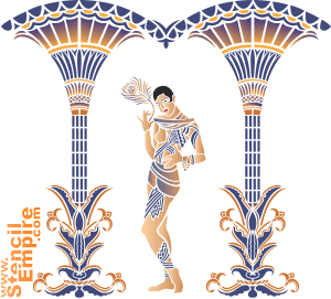 Kolom en Dame (Stencils van Art Nouveau en Art Deco stijlen)
