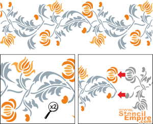 Bloemenrand - sjabloon voor decoratie