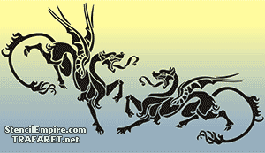 Draak spelletjes (Stencils van Art Nouveau en Art Deco stijlen)
