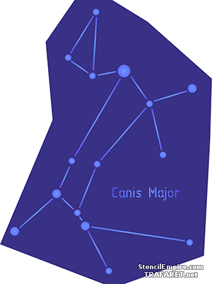 Constellation Canis Majeur - pochoir pour la décoration