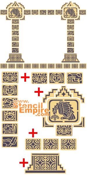 Grote tempel van Azteken - sjabloon voor decoratie
