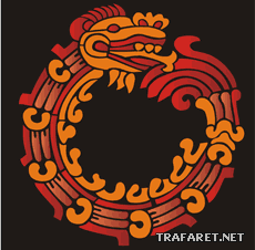 Ouroboros van de Azteken - sjabloon voor decoratie