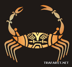 Crabe aztèque - pochoir pour la décoration