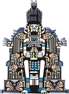 Divinité aztèque - pochoir pour la décoration