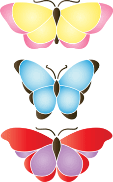 Gros papillons - pochoir pour la décoration