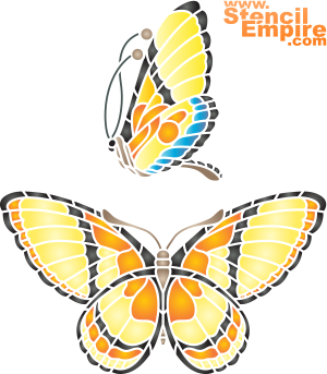 Papillon et profil - pochoir pour la décoration