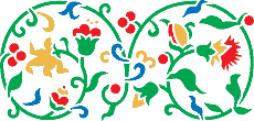 Bloemen- en bessenrand 2 - sjabloon voor decoratie