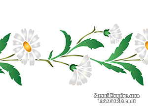 Marguerites sauvages (bordure) - pochoir pour la décoration