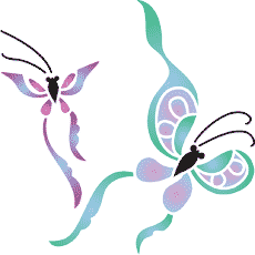 Oosterse vlinders (Stencils met vlinders en libellen)