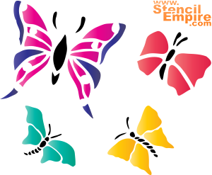 Vier vlinders - sjabloon voor decoratie
