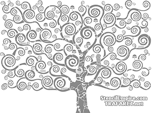 De boom van Klimt - sjabloon voor decoratie