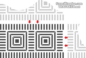 Ornement géométrique B - pochoir pour la décoration