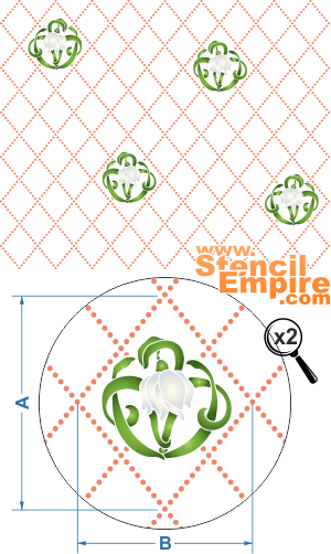 Lelietje-van-dalen op een rooster - sjabloon voor decoratie