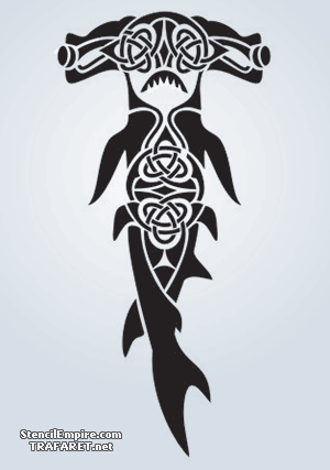 Keltische haai - sjabloon voor decoratie