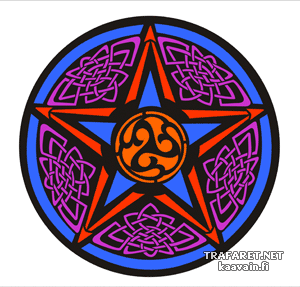 Keltisch pentagram 96 - sjabloon voor decoratie