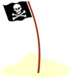 Piraten vlag - sjabloon voor decoratie