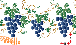 Oosterse druiven: border - sjabloon voor decoratie